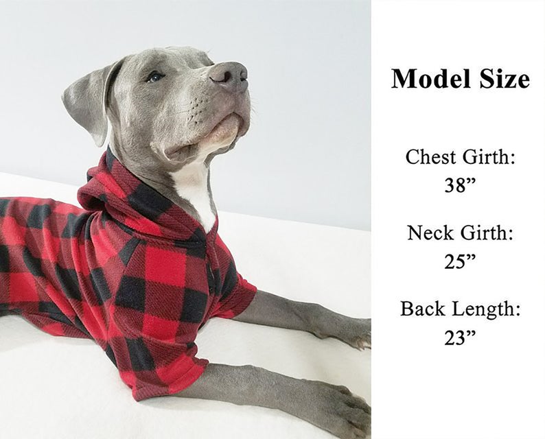 Black Red Buffalo Plaid Anti Pill Basic Fleece Big Dog Pajamas