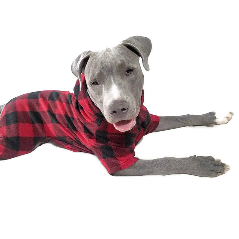 red and black flannel dog pajamas