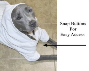 White Mid Weight Cotton Terry Cloth Big Dog Bathrobe - Image 5
