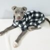 Black White Buffalo Plaid Anti Pill Basic Fleece Big Dog Pajamas - Image 9