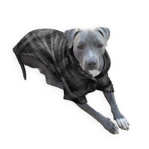 black gray diamonds plaid dog pajama