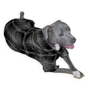 black white grey plaid dog pajama