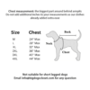 large dog pajama size chart