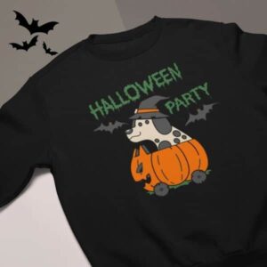 Pumpkin Cart Dog Halloween Sweatshirt - Image 4