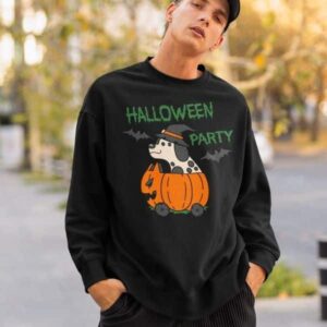 Pumpkin Cart Dog Halloween Sweatshirt - Image 2