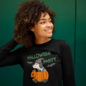 Pumpkin Cart Dog Halloween Sweatshirt - Image 7