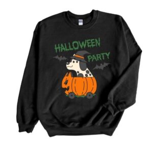 Pumpkin Cart Dog Halloween Sweatshirt