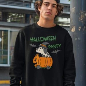 Pumpkin Cart Dog Halloween Sweatshirt - Image 6