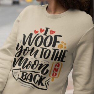 I Woof You to the Moon Crewneck Sweatshirt - Image 5