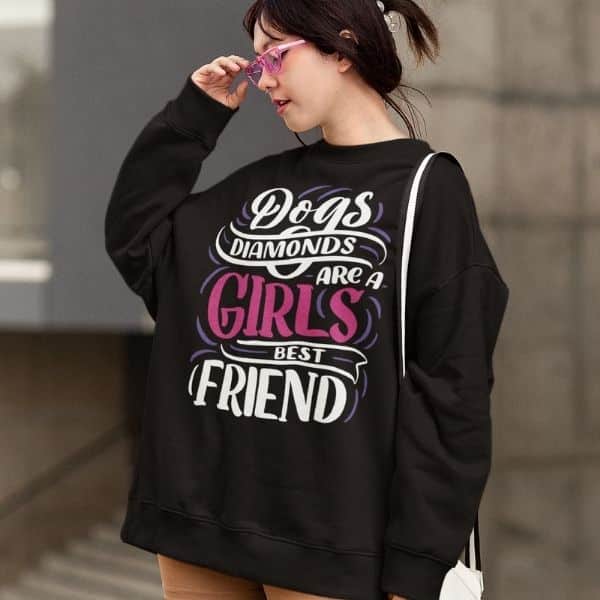Crazy Dog Tshirts Women's "Diamonds Are A Girls Best Friend" Funny Baseball Tee