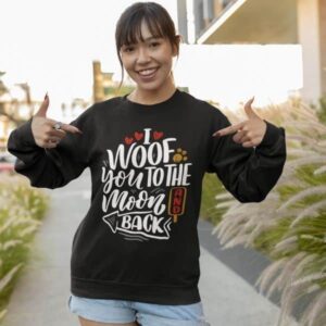 I Woof You to the Moon Crewneck Sweatshirt - Image 6