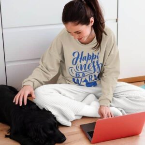 Happiness is a Warm Dog Crewneck Sweatshirt - Image 8