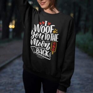 I Woof You to the Moon Crewneck Sweatshirt - Image 8
