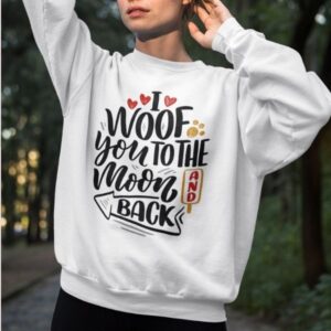 I Woof You to the Moon Crewneck Sweatshirt - Image 9