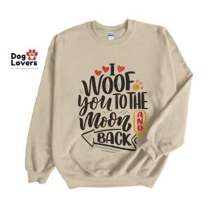 I Woof You to the Moon Crewneck Sweatshirt - Image 3