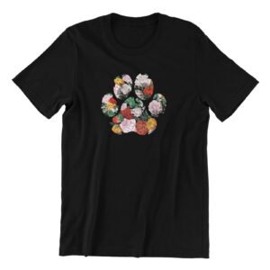 Paw Flowers Short Sleeve Cotton Tshirt