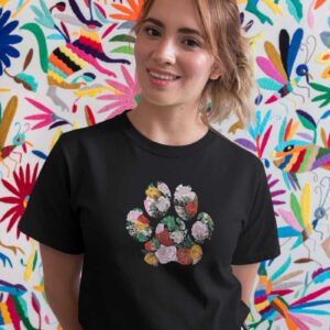 Paw Flowers Short Sleeve Cotton Tshirt - Image 2