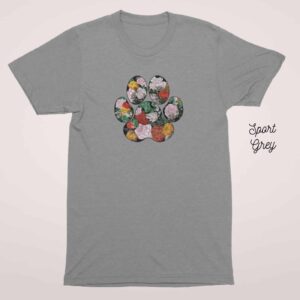 Paw Flowers Short Sleeve Cotton Tshirt - Image 7