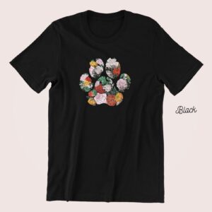 Paw Flowers Short Sleeve Cotton Tshirt - Image 9
