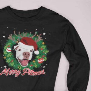 Merry Pitmas Pitbull Lovers Long Sleeve Tee - Image 9