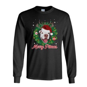 Merry Pitmas Pitbull Lovers Long Sleeve Tee