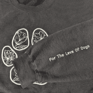 Embroidered Floral Paw Sweatshirt Black - Image 3