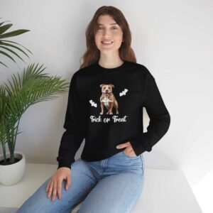 Red PitBull Halloween sweatshirt - Image 3